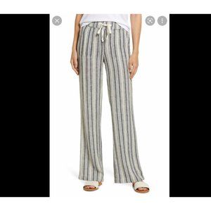 Caslon Striped Elastic Linen Drawstring Pants 3X Summer